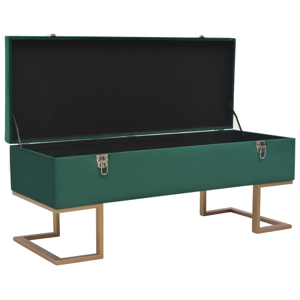 Panca con Vano Portaoggetti 105 cm in Velluto Verde | homemem39