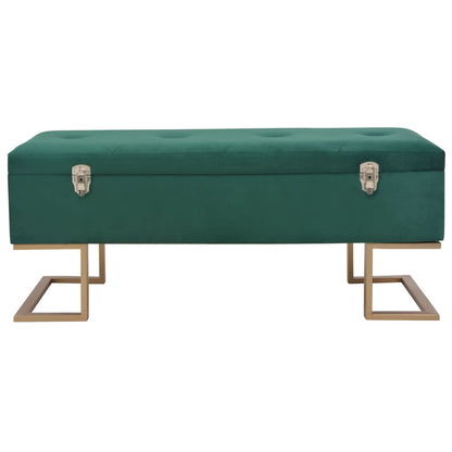 Panca con Vano Portaoggetti 105 cm in Velluto Verde - homemem39