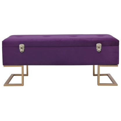 Panca con Vano Portaoggetti 105 cm Viola in Velluto | homemem39