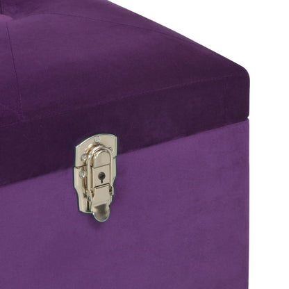 Panca con Vano Portaoggetti 105 cm Viola in Velluto | homemem39