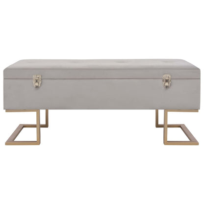 Panca con Vano Portaoggetti 105 cm Grigio in Velluto - homemem39