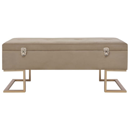 Panca con Vano Portaoggetti 105 cm Beige in Velluto | homemem39