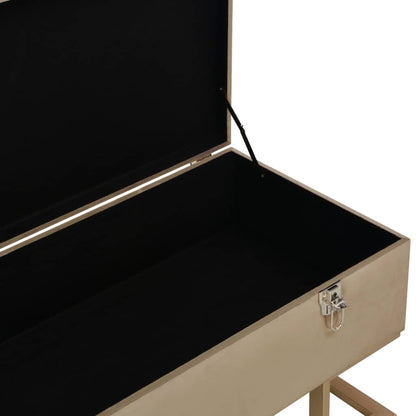 Panca con Vano Portaoggetti 105 cm Beige in Velluto | homemem39