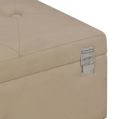 Panca con Vano Portaoggetti 105 cm Beige in Velluto | homemem39
