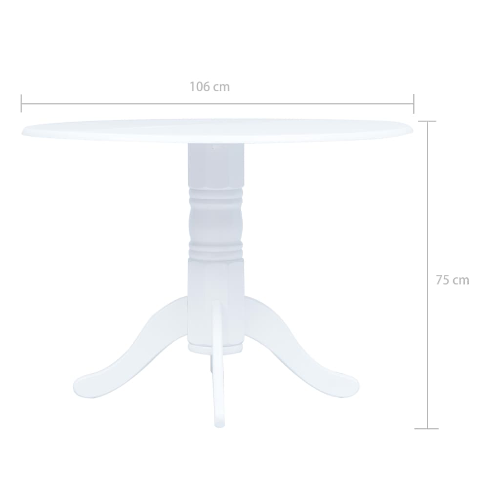 Tavolo da Pranzo 106 cm in Legno Massello di Hevea - homemem39