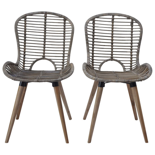 Sedie da Pranzo 6 pz Marroni in Rattan Naturale | homemem39