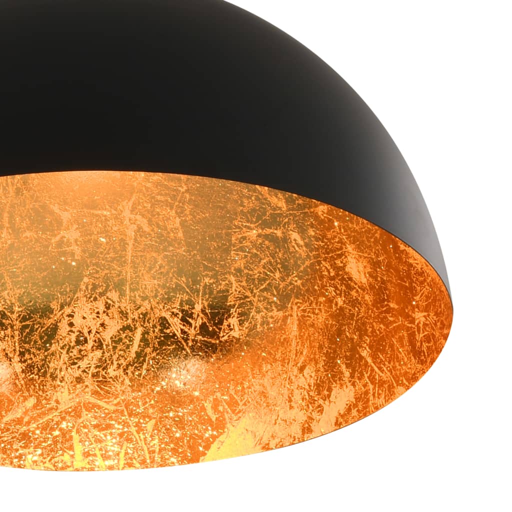 Lampadari 2 pz Nero e Oro Semi-Sferici E27 - homemem39