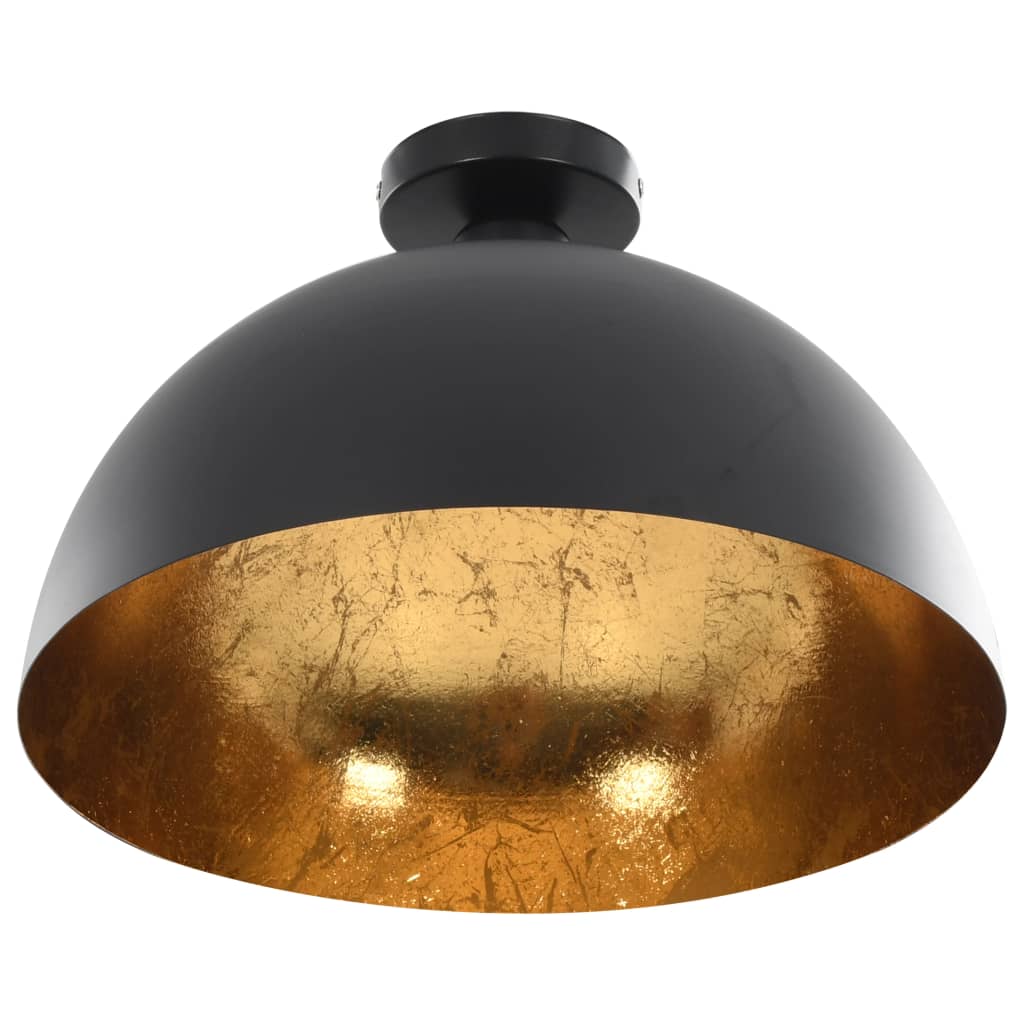 Lampadari 2 pz Nero e Oro Semi-Sferici E27 - homemem39