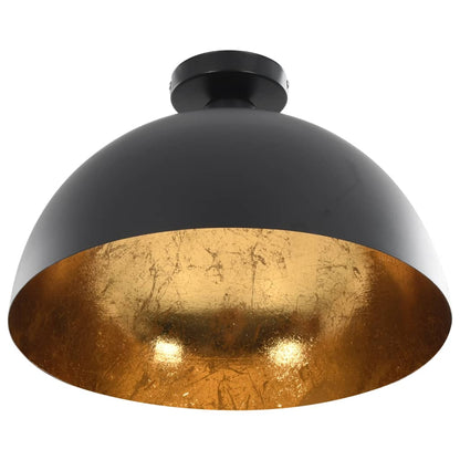 Lampadari 2 pz Nero e Oro Semi-Sferici E27 - homemem39