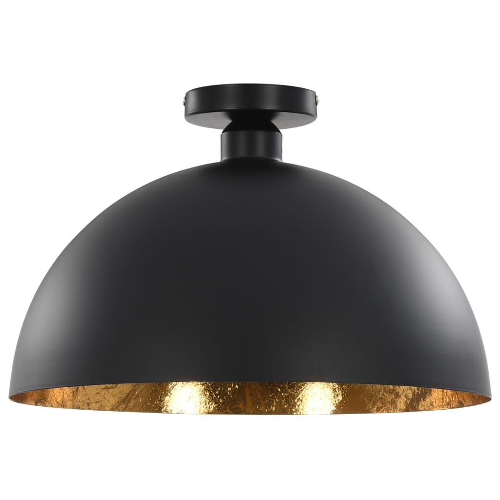 Lampadari 2 pz Nero e Oro Semi-Sferici E27 - homemem39