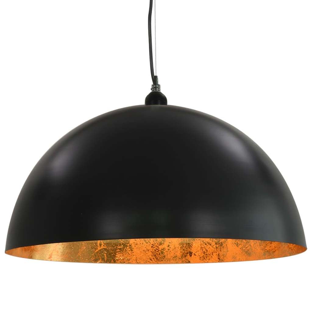 Lampadari 2 pz Nero e Oro Semi-Sferici 50 cm E27 - homemem39