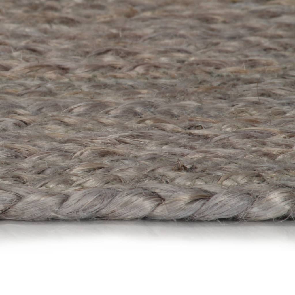 Tappeto Lavorato a Mano in Juta Rotondo 120 cm Grigio - homemem39