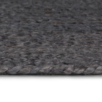 Tappeto Lavorato a Mano in Juta Rotondo 90 cm Grigio Scuro - homemem39