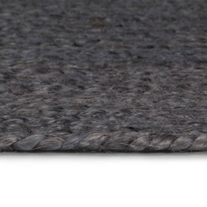Tappeto Lavorato a Mano in Juta Rotondo 150 cm Grigio Scuro - homemem39