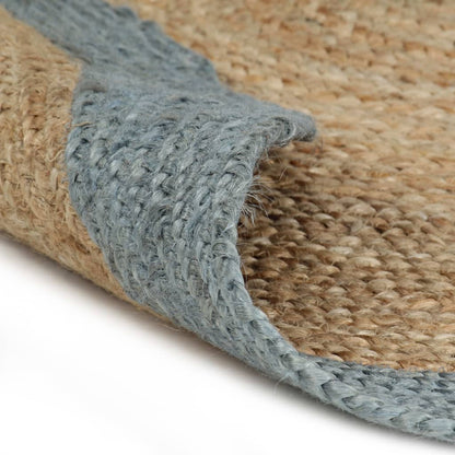 Tappeto Lavorato a Mano in Juta con Bordo Verde Oliva 120 cm - homemem39