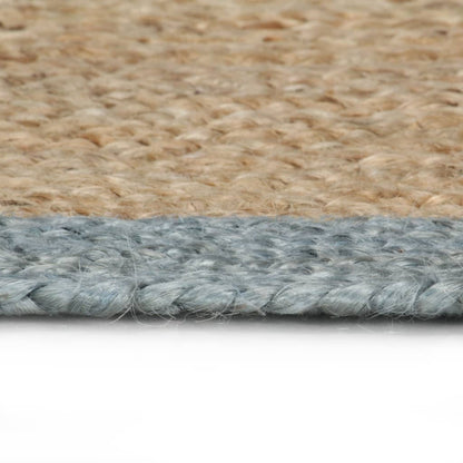 Tappeto Lavorato a Mano in Juta con Bordo Verde Oliva 120 cm - homemem39