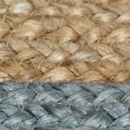 Tappeto Lavorato a Mano in Juta con Bordo Verde Oliva 120 cm - homemem39