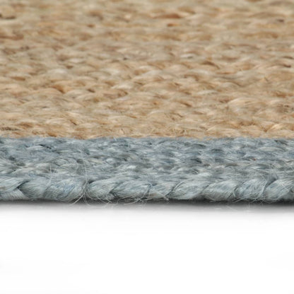 Tappeto Lavorato a Mano in Juta con Bordo Verde Oliva 150 cm - homemem39