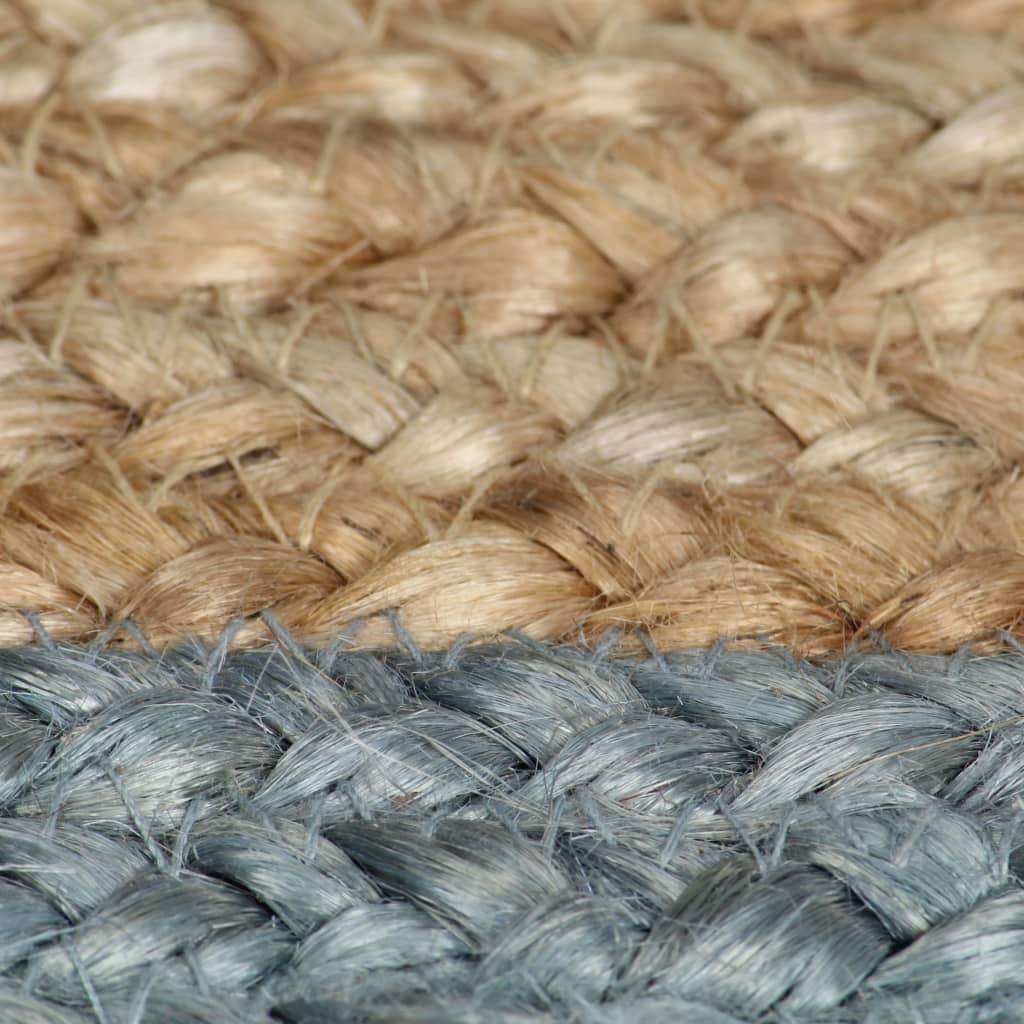 Tappeto Lavorato a Mano in Juta con Bordo Verde Oliva 150 cm - homemem39