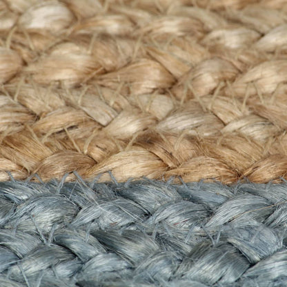 Tappeto Lavorato a Mano in Juta con Bordo Verde Oliva 150 cm - homemem39