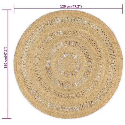 Tappeto Lavorato a Mano in Juta Intrecciata 120 cm - homemem39