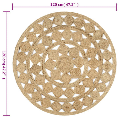 Tappeto Lavorato a Mano in Juta Intrecciata 120 cm - homemem39