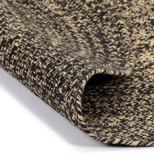 Tappeto Artigianale in Juta Nero e Naturale 150 cm - homemem39