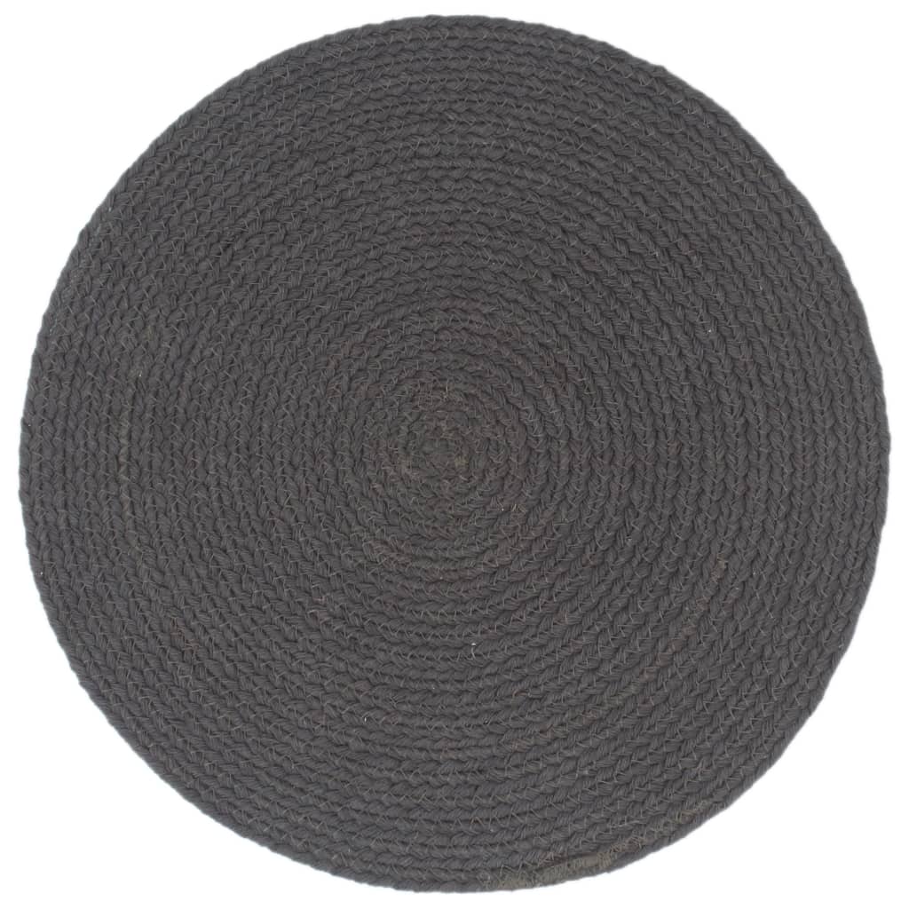 Tovagliette 4 pz Grigio Scuro Neutro 38cm Rotonde in Juta | homemem39