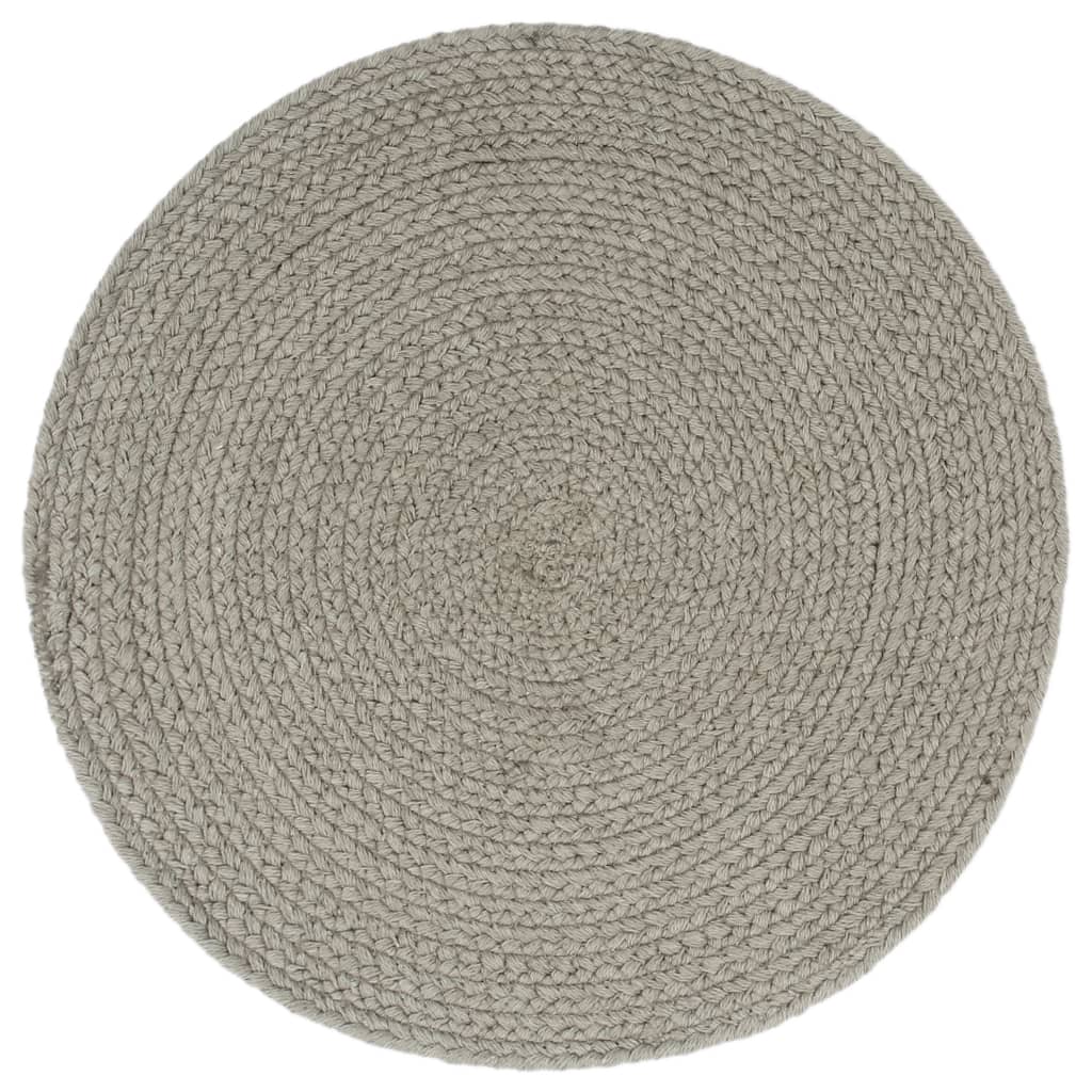 Tovagliette 4 pz Grigio Neutro 38cm Rotonde in Cotone | homemem39