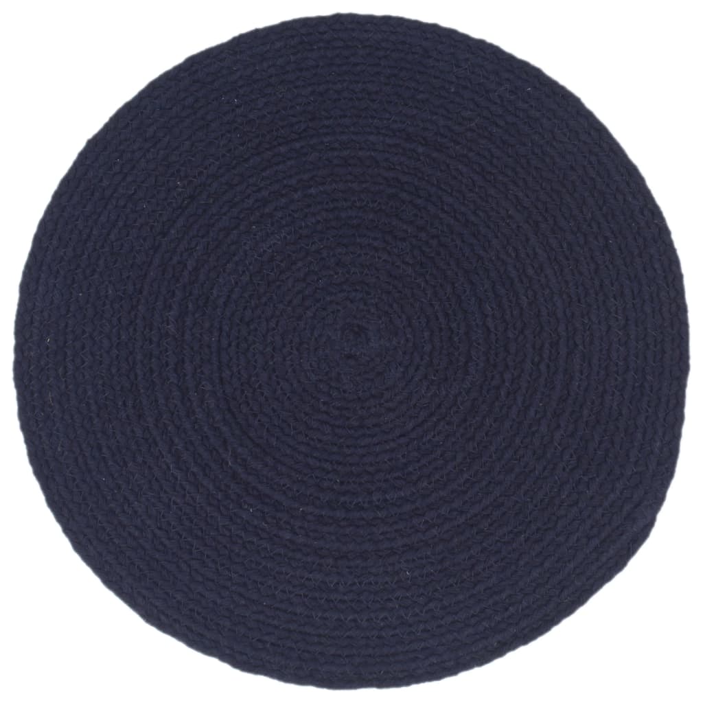 Tovagliette 4 pz Blu Marino Neutro 38 cm Rotonde in Cotone | homemem39