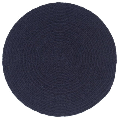 Tovagliette 6 pz Blu Marino Neutro 38 cm Rotonde in Cotone | homemem39