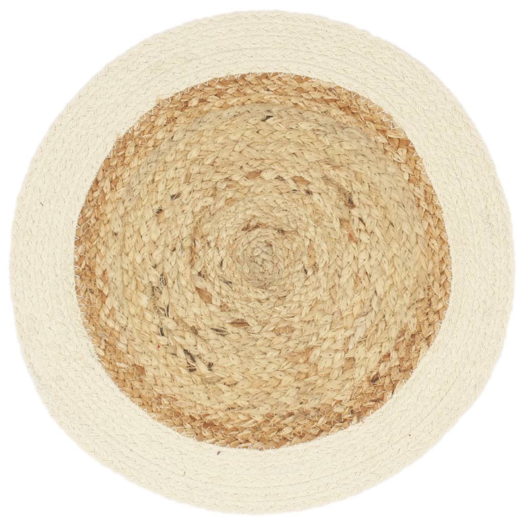 Tovagliette 4 pz Naturale Neutro 38 cm Rotonde in Juta e Cotone | homemem39