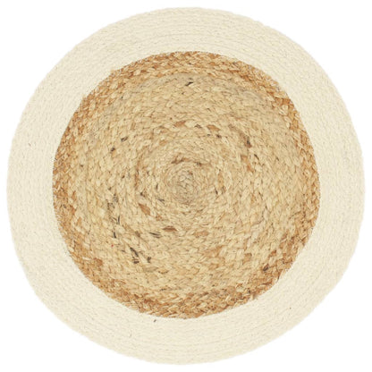 Tovagliette 6 pz Naturale Neutro 38 cm Rotonde in Juta e Cotone | homemem39