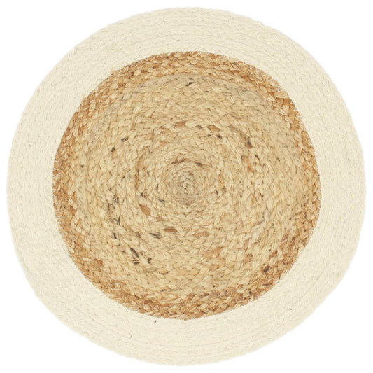 Tovagliette 6 pz Naturale Neutro 38 cm Rotonde in Juta e Cotone | homemem39
