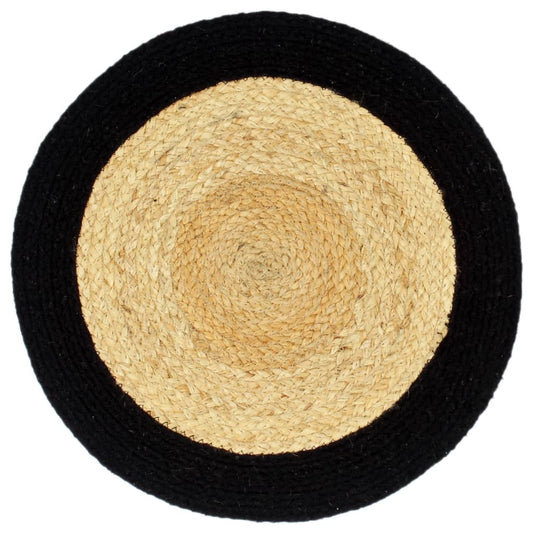 Tovagliette 4 pz Naturale e Nero 38 cm in Juta e Cotone | homemem39