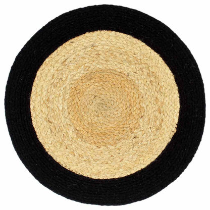 Tovagliette 6 pz Naturale e Nero 38 cm in Juta e Cotone | homemem39
