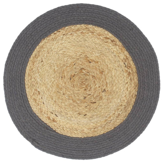 Tovagliette 4 pz Naturale e Antracite 38 cm in Juta e Cotone - homemem39