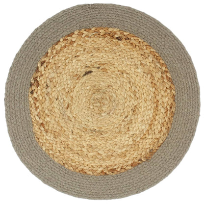Tovagliette 4 pz Naturale e Grigio 38 cm in Juta e Cotone | homemem39