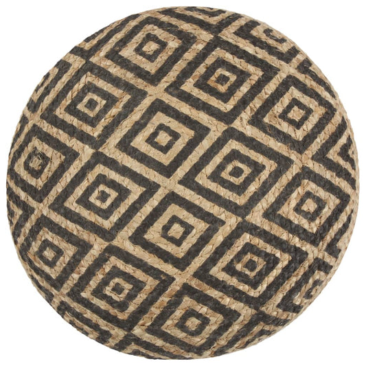 Pouf Lavorato a Mano Nero 45x30 cm in Juta - homemem39