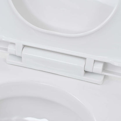 WC a Muro con Sciacquone Nascosto in Ceramica Bianco