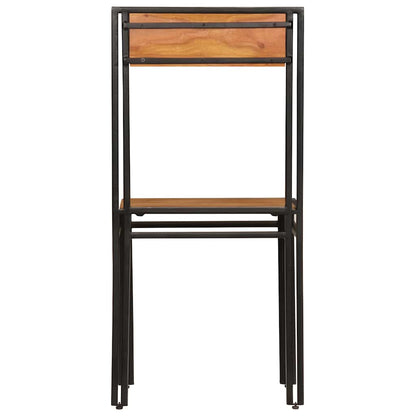 Sedie da Pranzo 4 pz in Legno Massello di Acacia | homemem39