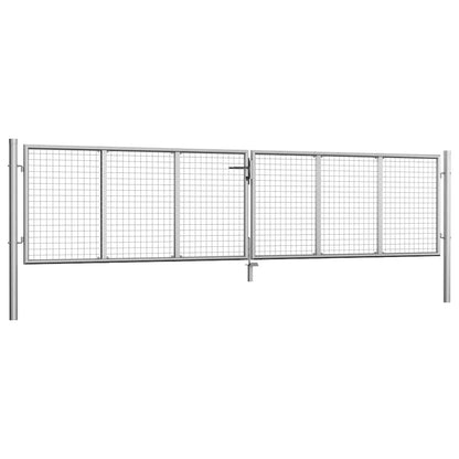 Cancello da Giardino in Acciaio Zincato 400x75 cm Argento | homemem39
