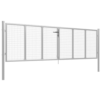 Cancello da Giardino in Acciaio Zincato 400x100 cm Argento | homemem39