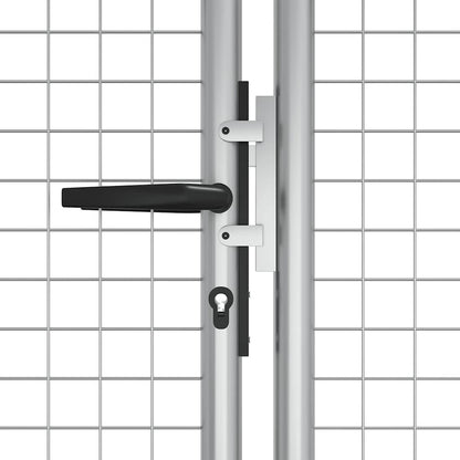 Cancello da Giardino in Acciaio Zincato 400x125 cm Argento | homemem39