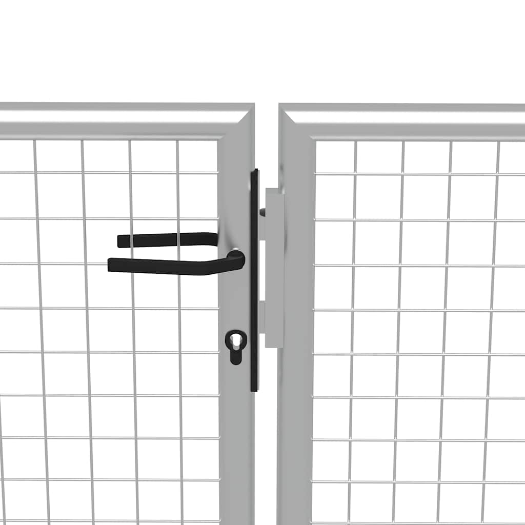 Cancello da Giardino in Acciaio Zincato 400x150 cm Argento | homemem39