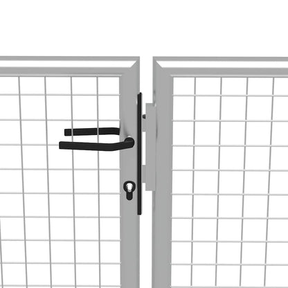 Cancello da Giardino in Acciaio Zincato 400x150 cm Argento | homemem39