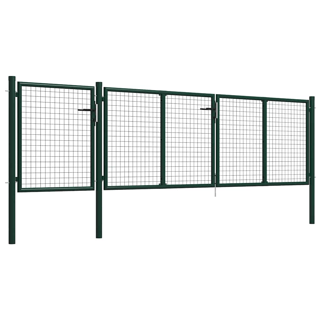 Cancello da Giardino in Acciaio 400x75 cm Verde | homemem39