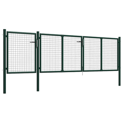 Cancello da Giardino in Acciaio 400x75 cm Verde | homemem39