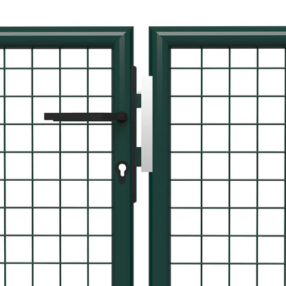 Cancello da Giardino in Acciaio 400x75 cm Verde | homemem39