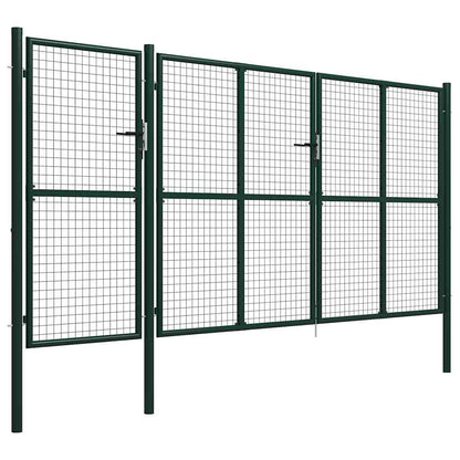 Cancello da Giardino in Acciaio 400x150 cm Verde | homemem39